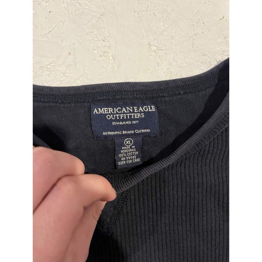 VINTAGE American Eagle Sweater‎ Mens XL Waffle Knit Crew Neck Pullover Blue - Picture 7 of 11